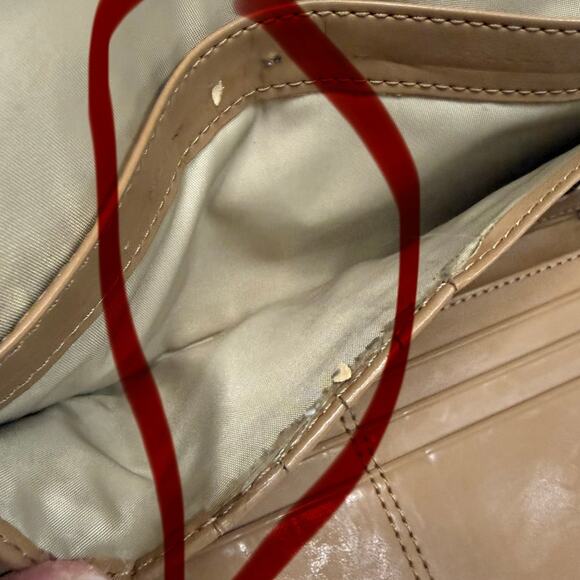 COACH Envelope Turnlock Tan Pebble Leather Wallet - Picture 12 of 12